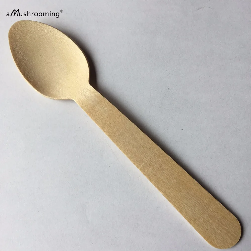 Оптовая продажа одноразовая деревянная ложка 14 см посуда столовые приборы