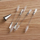 1 шт. практичные двухсторонние насадки для глазури, чистящая щетка, зеркальные Кондитерские насадки из нержавеющей стали, щетка, инструмент для выпечки тортов