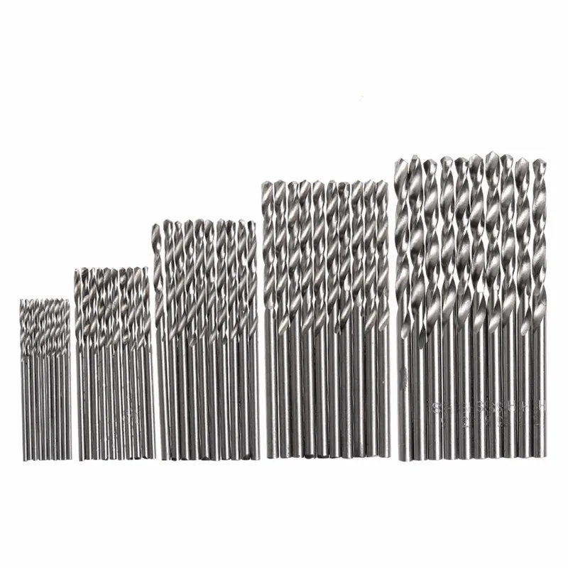 

50 шт. высокоскоростные стальные титановые позолоченные спиральные сверла набор инструментов 1/1/1/2/2/3 мм H02
