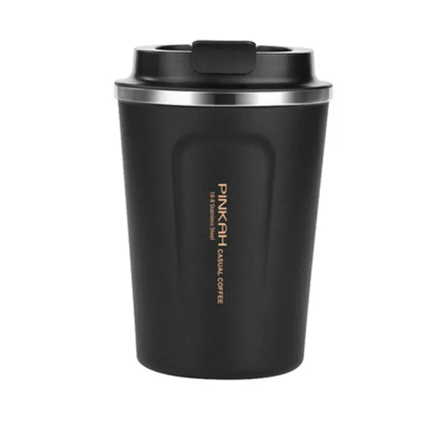 black 380ml 304 термос из нержавеющей стали, портативная вакуумная колба, термобутылка для воды для взрослых, бизнес, кофе, чай, Термочашка 380 мл и 510 мл - Цвет: black 380ml