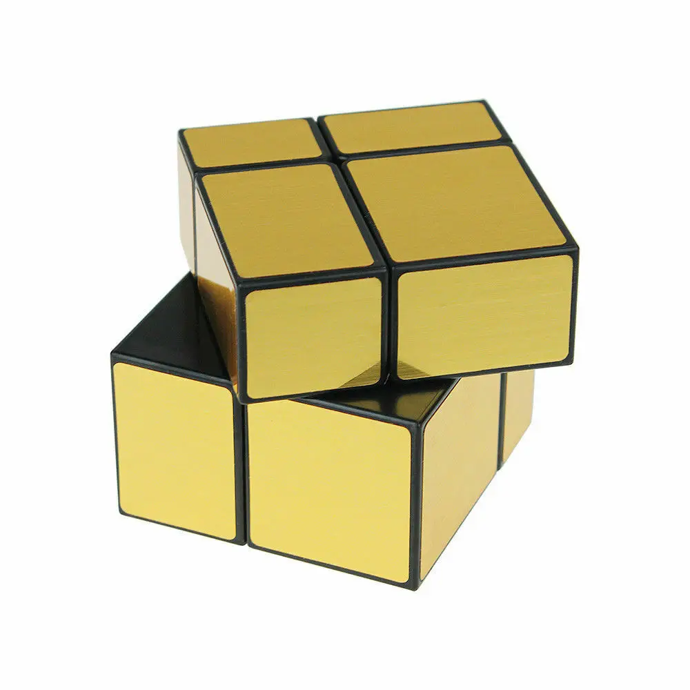 QIYI Cube 2x2x2 Mirror Speed Magic Gold Black Puzzle Twist Toy 2x2 Fancy Cubic Brain Teaser ABS Ultra-Smooth Professional | Игрушки и