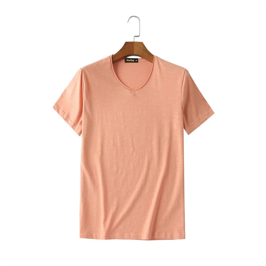 V neck pink Мужское боди майка мужская белая нижнее белье бамбуковый клубок хлопка Мужская спортивная майка V-образный вырез - Цвет: V neck pink