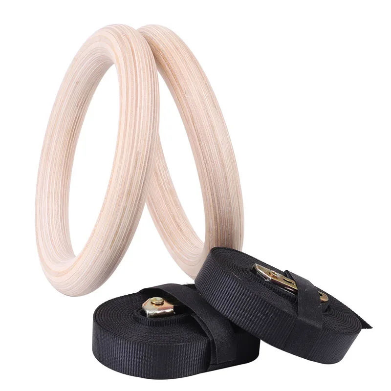 

Wooden Exercise Fitness Gymnastic Rings Gym Exercise Crossfit Pull Ups Muscle