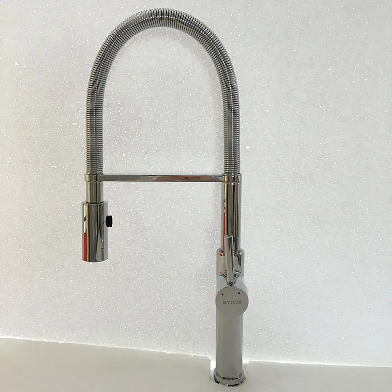 MTTUZK высококачественный полированный хромированный смеситель с пружинным
