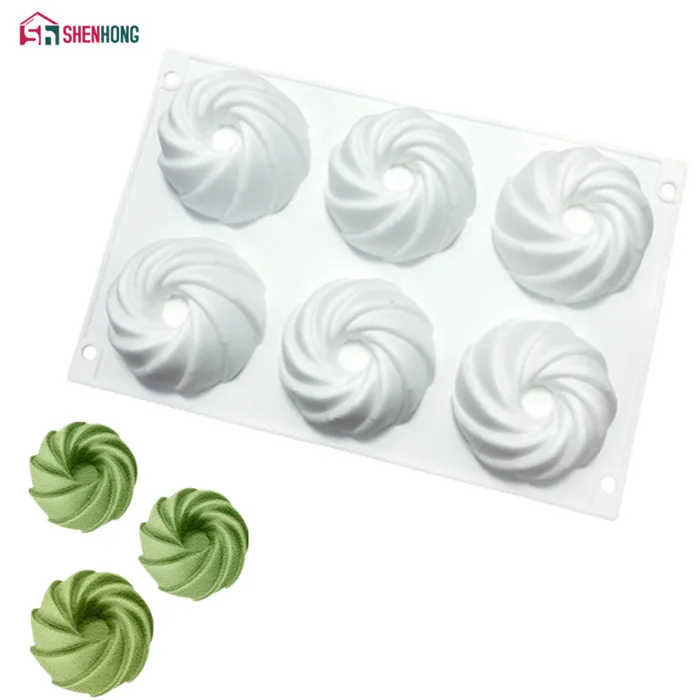 6 Hole Spiral SHENHONG, новинка, спиральная форма Honeycom, силиконовая форма для украшения торта, форма для выпечки, форма для муссов и десертов, Кондитерская форма, Bakewar bakvormen - Цвет: 6 Hole Spiral