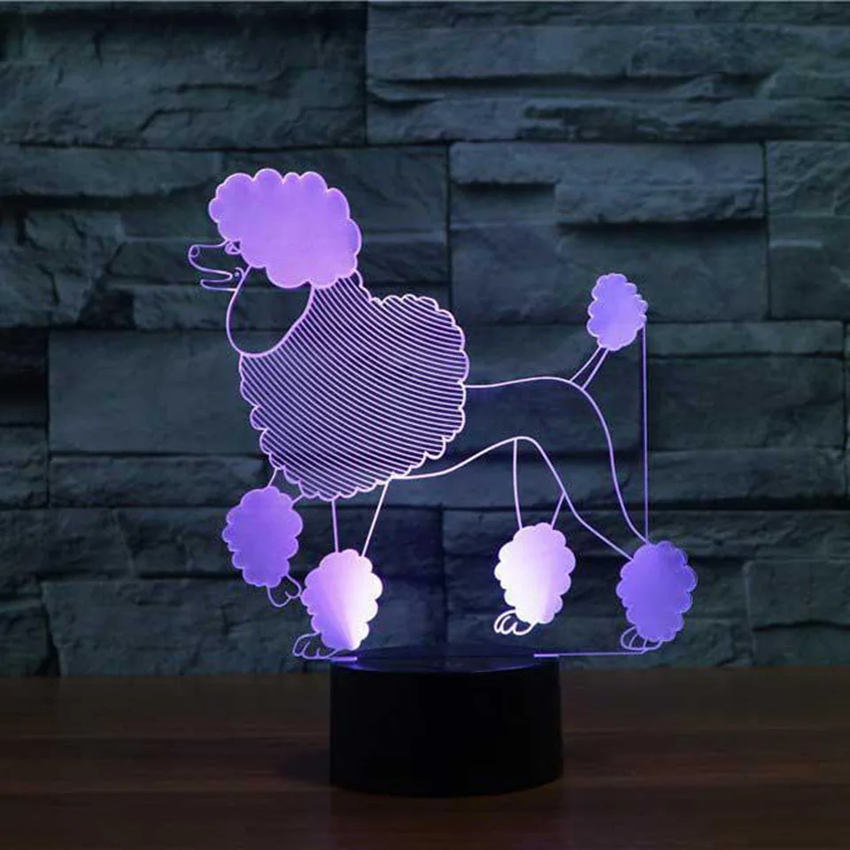 

Lovely Dog Led 3D Night Light 7 Colors Changeable Remote Touch Switch Visual USB Table Lampara Lamp For Kids Toy Gift