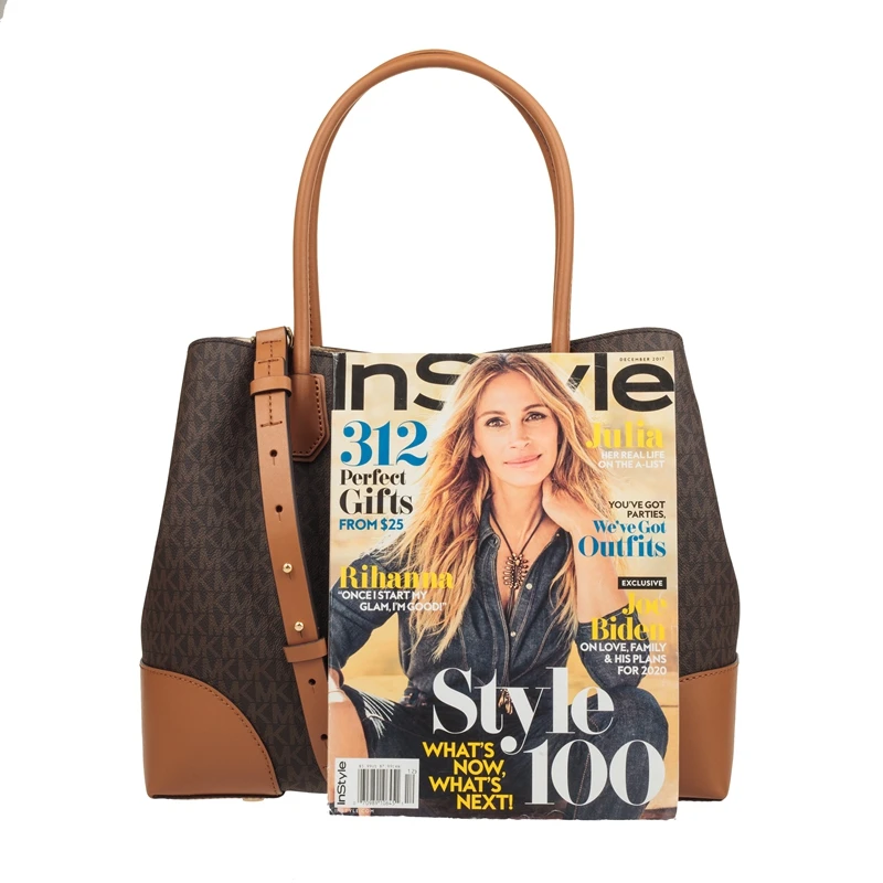 Большая Сумка тоут на молнии с логотипом Michael Kors Mercer Corner коричневого цвета