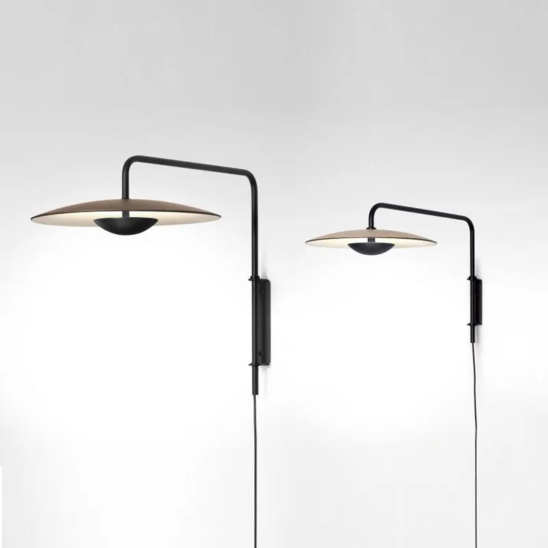 

Modern LED Wall Lamp Black Aluminum Wall Sconce Wooden Wall Light Fixture For Living room Bedroom Study Home lighting WA055