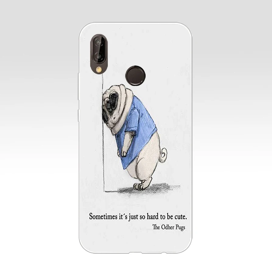 154AQ Funny Smiling Pug Lovely Soft Silicone Tpu Cover Case for huawei p 20 lite pro y6 2017 mate 10 | Мобильные телефоны и