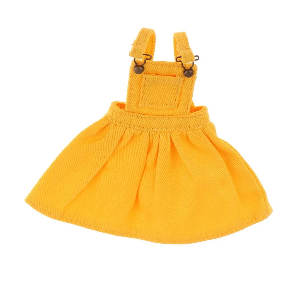 12 дюймовая Одежда для кукол желтое платье на подтяжках с юбкой вечеринки Blythe Azone