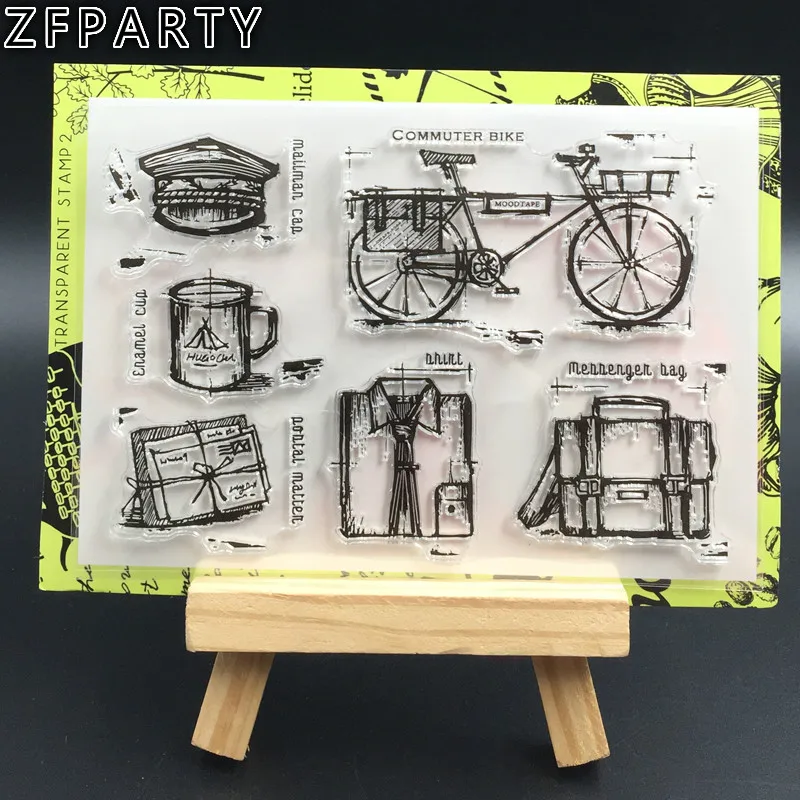 ZFPARTY Ретро велосипед прозрачный силиконовый штамп для DIY Скрапбукинг/фотоальбом Декоративные прозрачные штамп листы