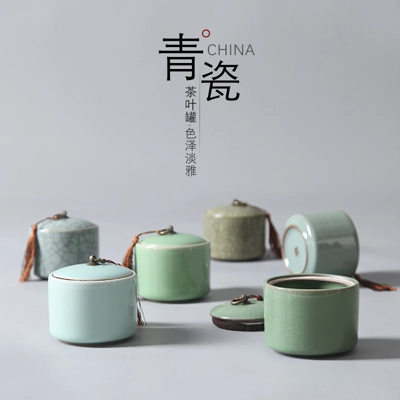 Фарфоровая коробка для хранения чая, керамическая банка, переносная коробка для хранения чая, банка для пуэр, керамическая банка, чайный горшок