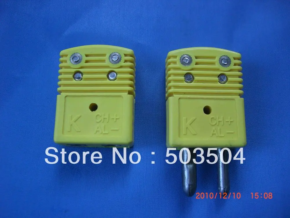 Соединитель термопары типа K штекер и гнездо стандартный размер круглый полый