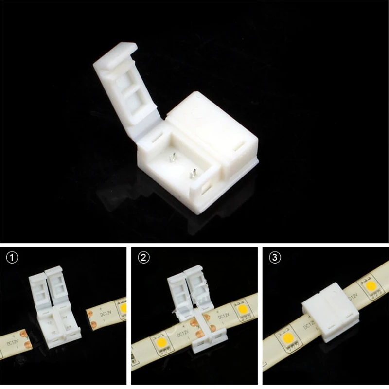 Водонепроницаемый ленточный светодиодный коннектор 50 шт. 10 мм 2 контакта для 5050