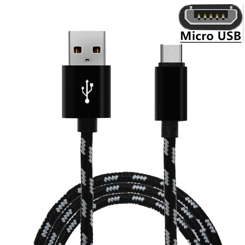 Черный Кабель Micro USB для зарядки данных 2 м 3 м шнур для быстрой зарядки для Asus Zenfone 3 Laser Max Selfie Deluxe 4 5 6 Asus Zenpad 7,0 8,0 - Цвет: Черный