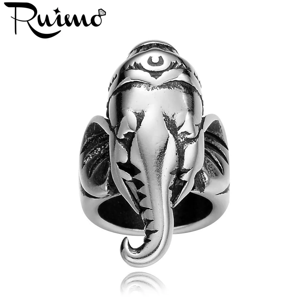 Кожаный браслет с большим отверстием RUIMO из нержавеющей стали 316 бусинами и