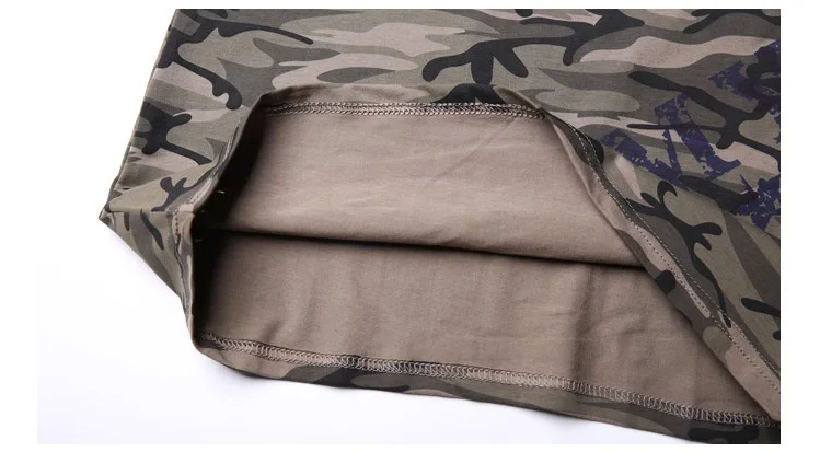 Летняя камуфляжная эластичная облегающая женская футболка из 100% хлопка в стиле