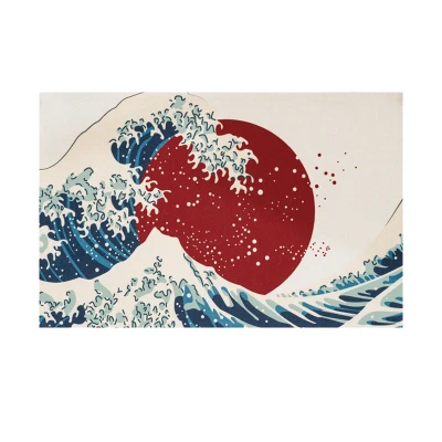 B Япония стиль хлопок льняные салфетки Ukiyoe принты обеденный стол коврики толстые теплоизолированные колодки горшок/болв прокладка Чай Аксессуары - Цвет: B