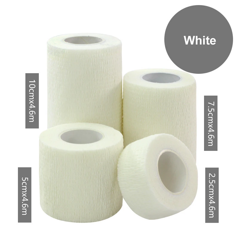 12 rolls white 12 шт., 2,5-15 см, самоклеющийся бинт, ПЭТ, эластичный, когезивный бинт, мышечная лента, медицинская терапия, для пальцев, суставов, обертывание, аптечка - Цвет: 12 rolls white