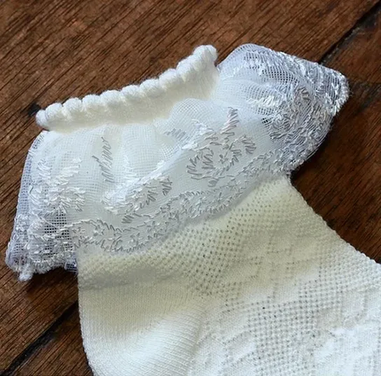 Кружевные носки для маленьких девочек принцессы с цветочным рисунком танцев