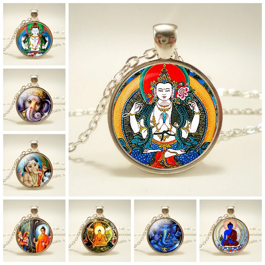 Подвеска Будда и ожерелье ювелирные изделия буддийская стеклянная подвеска