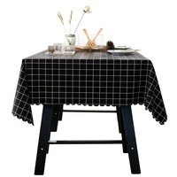 waterproof and oil proof disposable anti scalding plaid tablecloth simple table coffee table mat solid color round table cloth