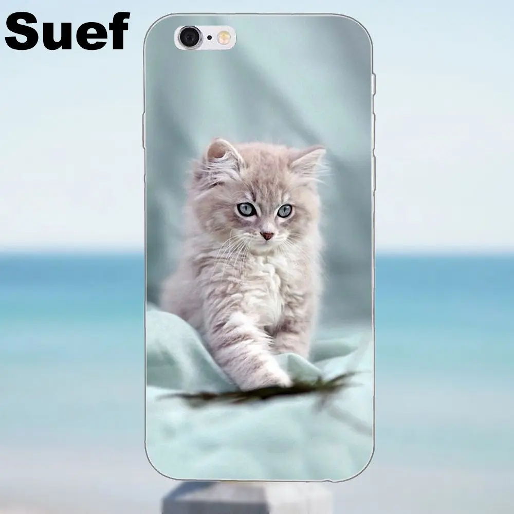 Для iPhone 4 4S 5 5S 5C SE 6 6S 7 8 Plus X Samsung Galaxy J1 J3 J5 J7 A3 A5 2016 2017 TPU Защитный серый фантазия кошка