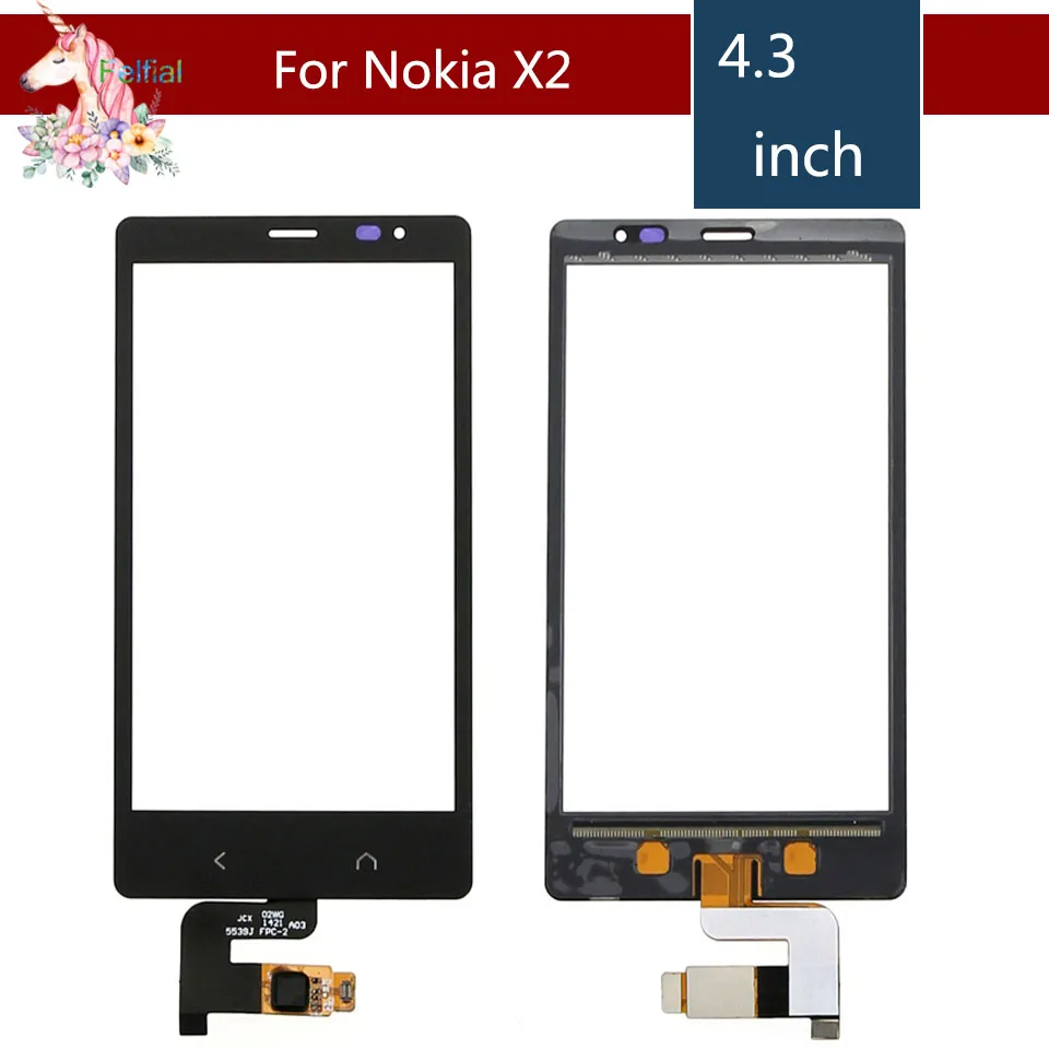 

4.3" For Nokia X2 Dual SIM RM-1013 X2DS LCD Touch Screen Digitizer Sensor Outer Glass Lens Panel Replacement