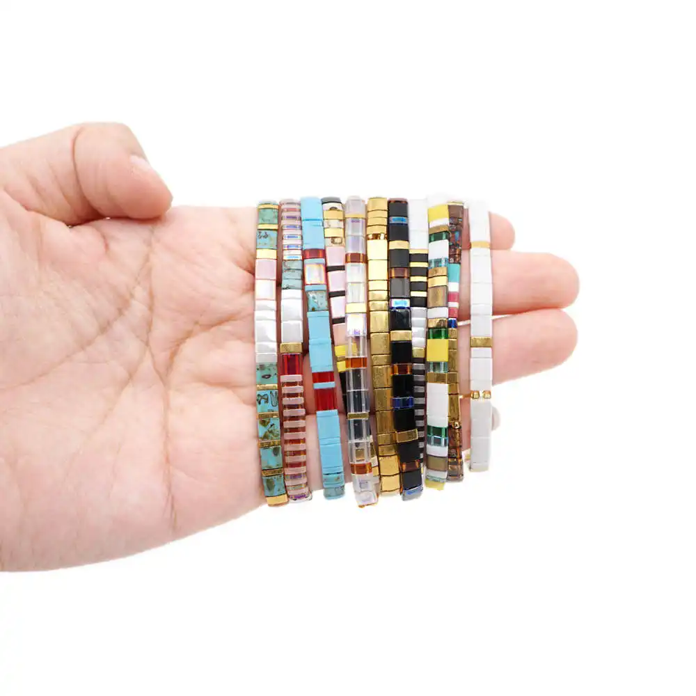 Go2boho MIYUKI браслет Радуга Тила бусины браслеты Pulseira Mujer женские ювелирные изделия Красочные богемные летние пляжные ручной работы