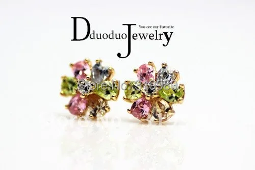 Женские серьги с цветком из циркония ювелирные изделия | Украшения и аксессуары