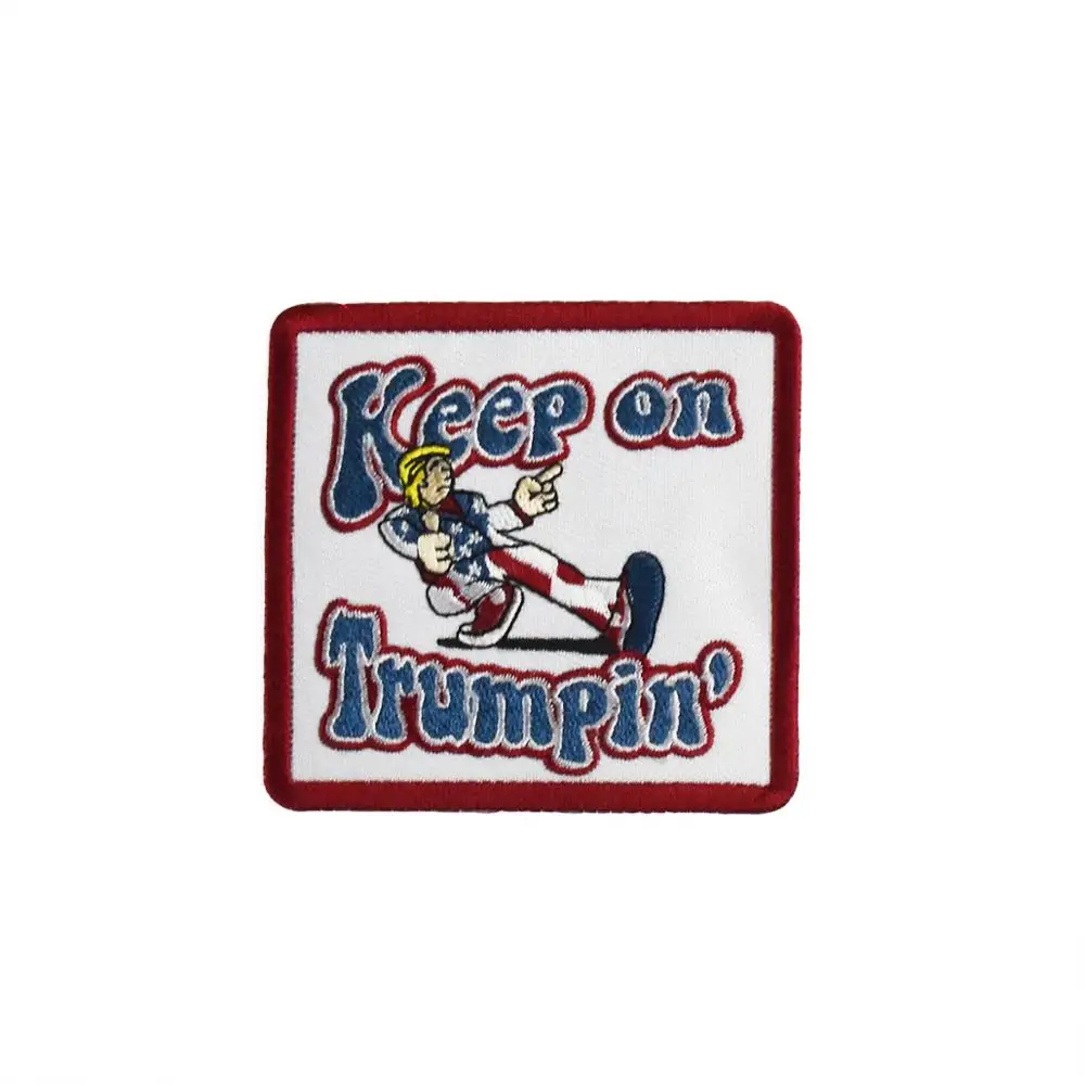 Keep On Trumpin вышитые нашивки для Одежда из железа на подложке куртка DIY дизайн