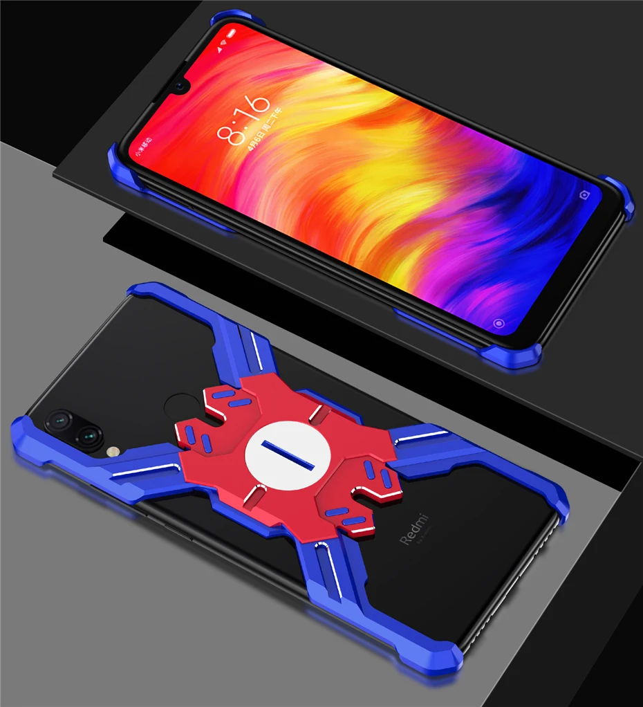 Чехол для Xiaomi Redmi Note 7, роскошный механический металлический чехол с алюминиевой рамкой для телефона Xiaomi Redmi Note7, противоударный чехол