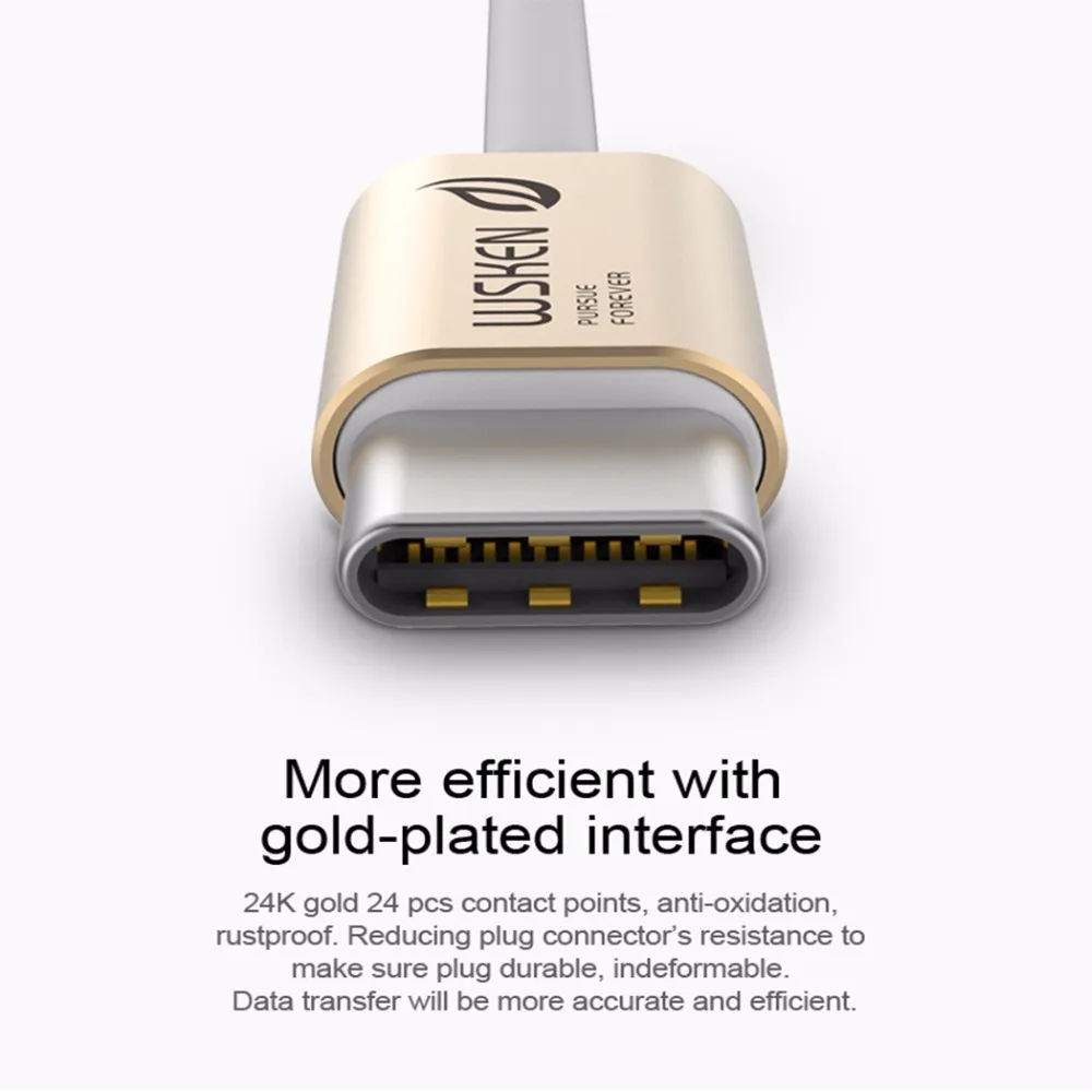 USB кабель WSKEN металлический Type C 3 0 для передачи данных высокоскоростной зарядный