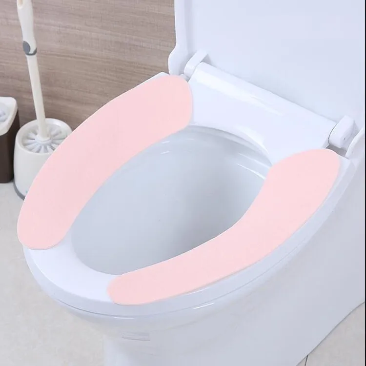 pink 1 пара для путешествий, отелей, липкий коврик для туалета, супер мягкий многоразовый фланелевый теплый коврик, подушка для ванной комнаты, набор подушек для унитаза - Цвет: pink