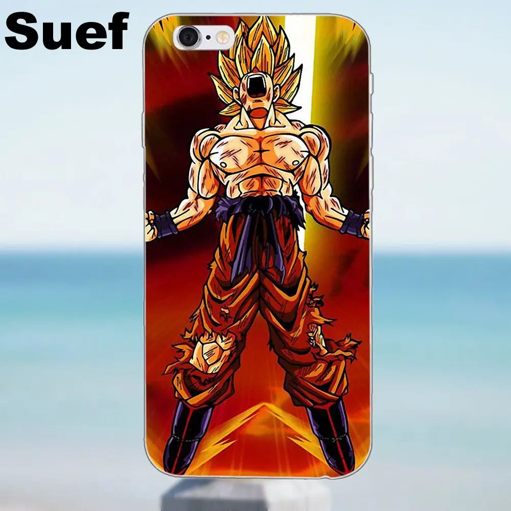 Dragon Ball Z Super Saiyan Goku для iPhone X 4 4S 5 5S 5C SE 6 6S 7 8 Plus Galaxy A3 A5 J1 J3 J5 J7 2016 2017 сумки из ТПУ