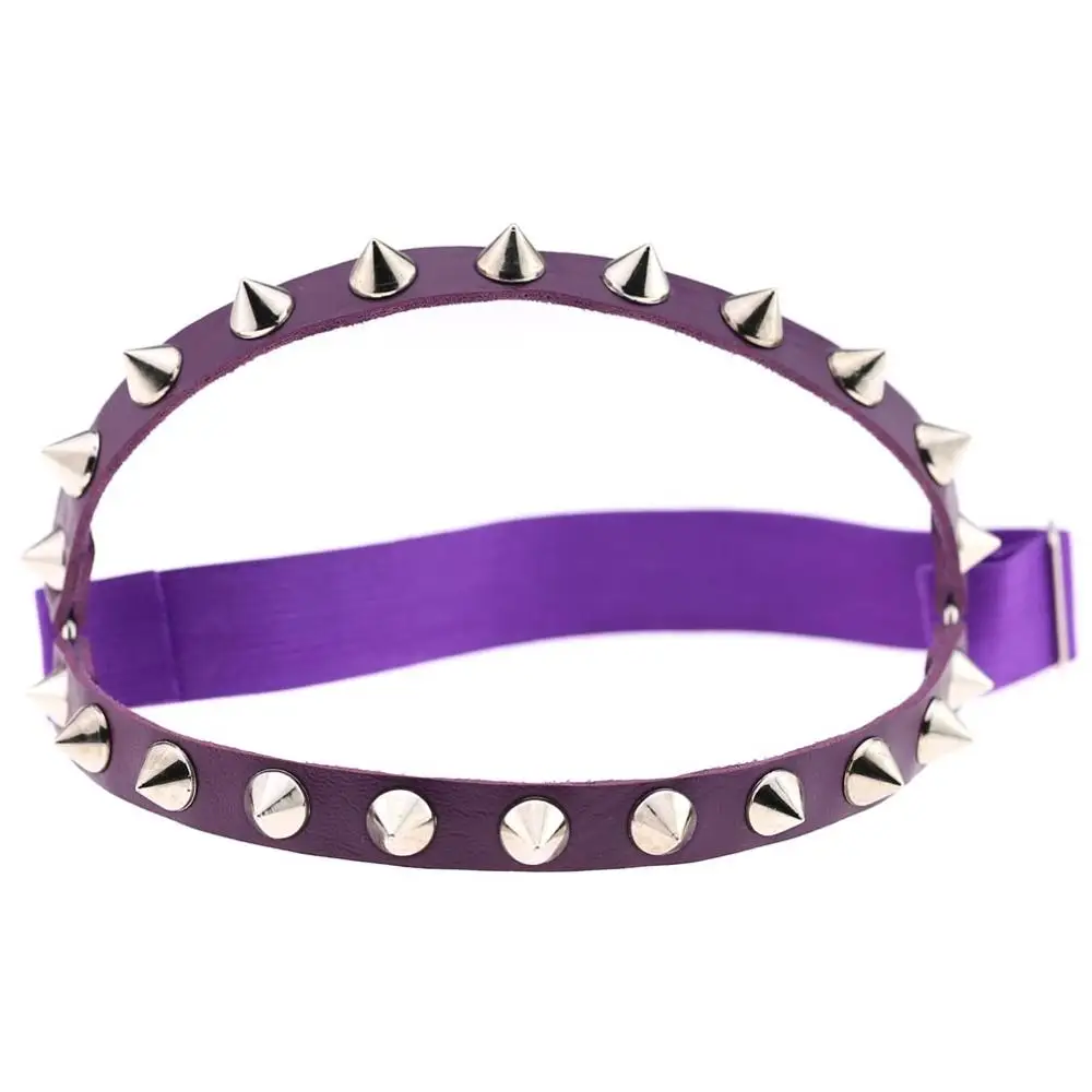 purple Для женщин девушки сексуальные Harajuku из искусственной кожи с регулируемым размером пояс с резинками подтяжки; ботильоны с заклепками в стиле «панк» ножное кольцо портупея - Цвет: purple