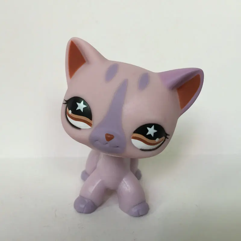 Животные магазин фиолетовый короткий волос кошка фигурка для ребенка девочка