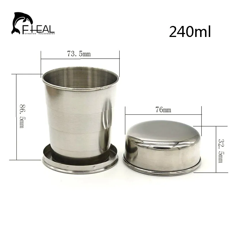 FHEAL складной Кофе чашки 75/140/240 мл Нержавеющая сталь путешествия складная чашка