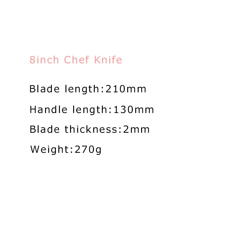 8inch chef knife Кухонный нож 8, 9, 10, 11 дюймов, поварские ножи из Германии 1,4116, японский нож сантоку из нержавеющей стали, нож для нарезки говядины, овощей, инструмент для приготовления пищи - Цвет: 8inch chef knife