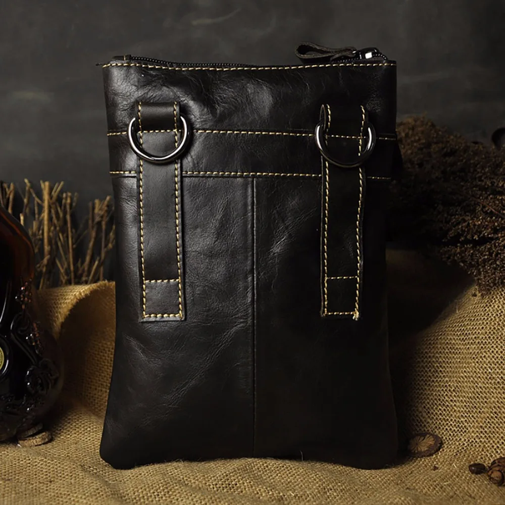 Мужская поясная сумка из воловьей кожи с поясом в стиле ретро маленькая через