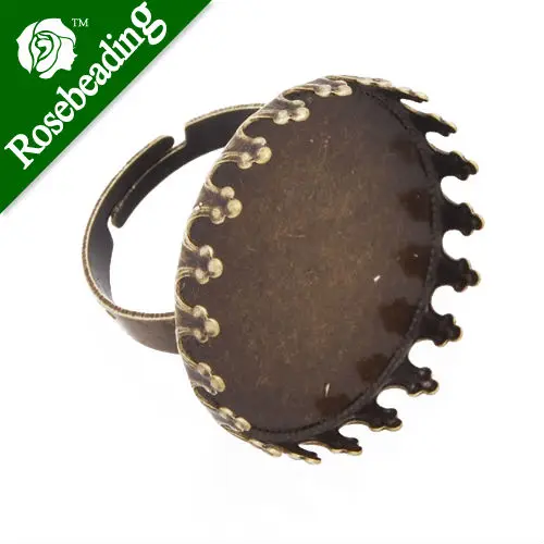 25 мм круглая Регулируемая античная бронза с покрытием Лицевая панель кольцо