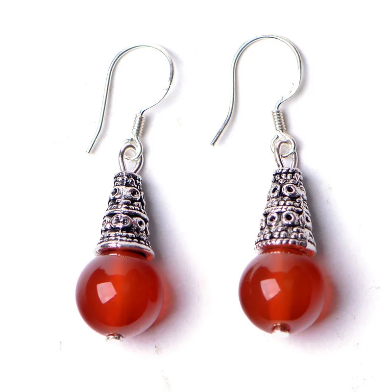 Оптовая продажа тибетские ювелирные изделия оникс бусины подвеска серьги