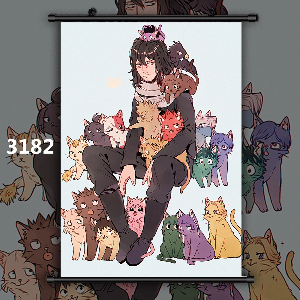 3182 Boku no My Hero Academy ластик голова все могли бы подарить микрофон Аниме Манга настенный плакат прокрутки G - Цвет: 3182