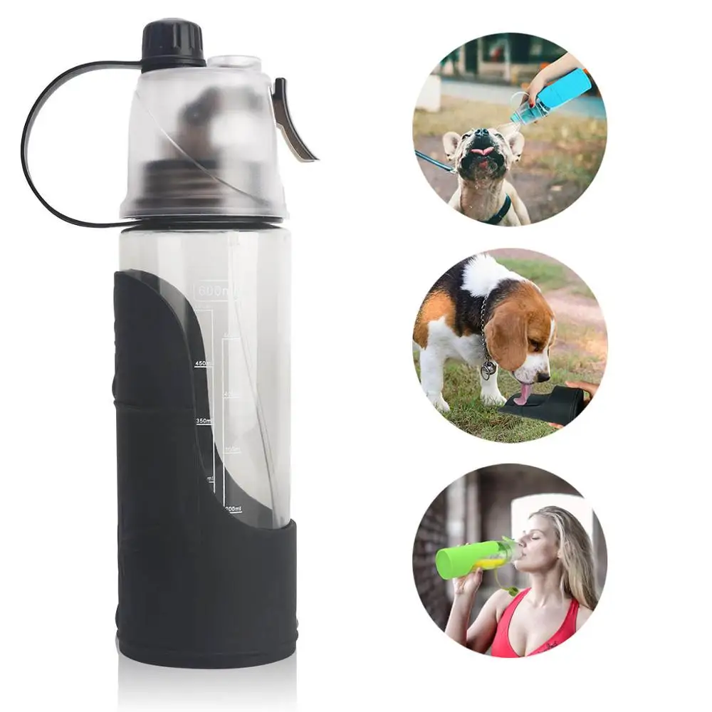 Бутылка для воды собак портативная миска путешествий пищевой силикон | 600 мл