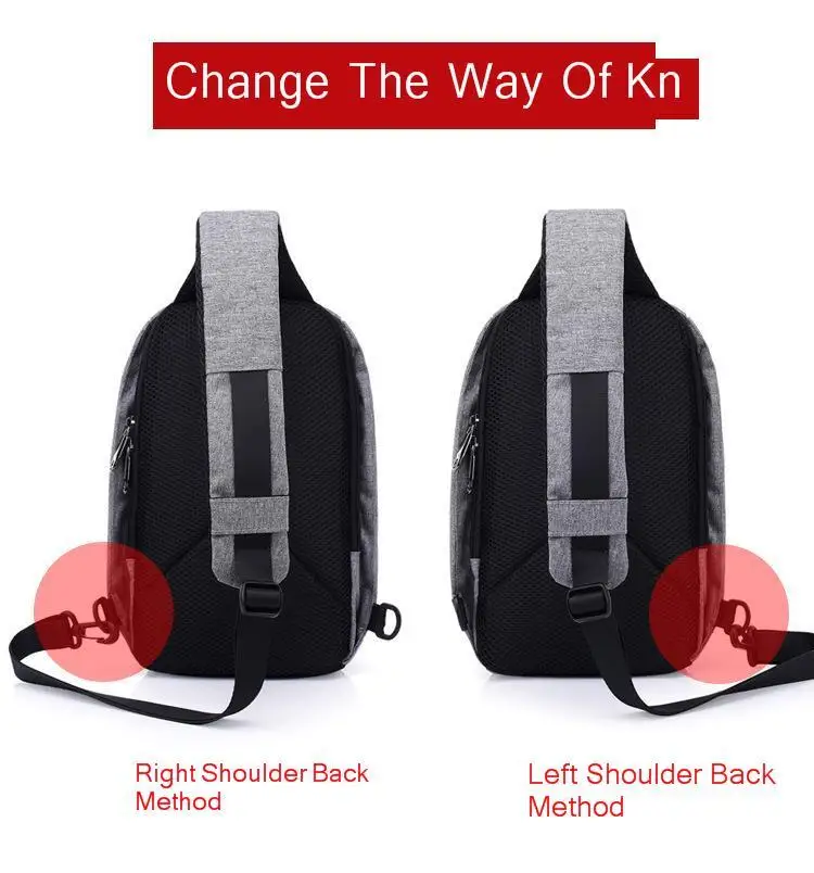 Men Leisure Usb Chest Bags Travel Women Handbags Sling Bags Small Bag Over Shoulder Female Crossbody Handbag Purse