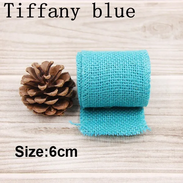 355 Tiffany blue Новое поступление! 2 м/лот DIY орнамент из мешковины джутовые мешковины в рулонах Hessian ленты кружева деревенский винтаж для свадебные украшения принадлежности - Цвет: 355 Tiffany blue