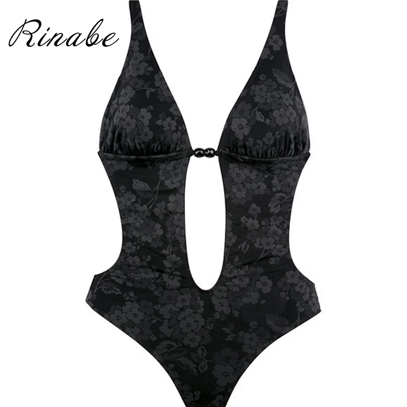 Rinabe 2019 сексуальный глубокий v-образный Вырез Цельный купальник Женская повязка