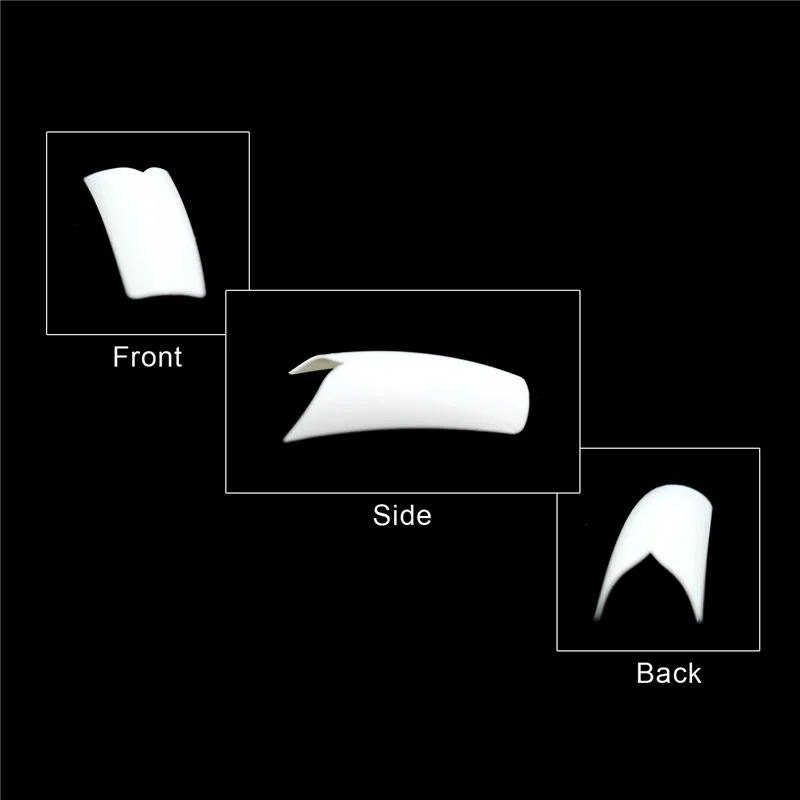 550pcs French Flare False Nail Tips ABS High Quality V-Style Fake Art Tip Care Pedicure Beauty | Красота и здоровье