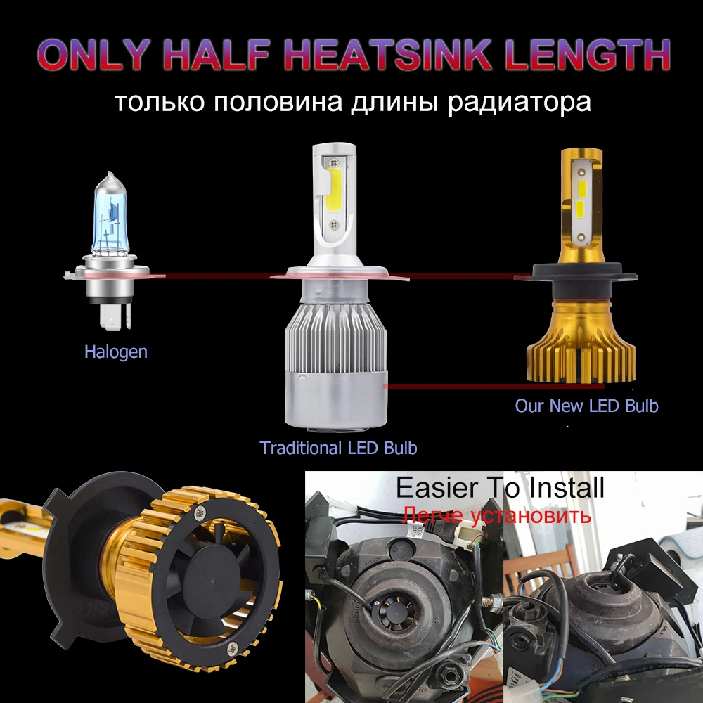 YHKOMS H4 H7 H11 СВЕТОДИОДНАЯ Лампа H1 H3 9005 9006 H8 H9 880 881 Авто налобный фонарь 50 Вт 9000LM