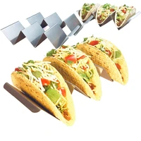 1pc kitchen taco holder stand stainless steel taco racks tortilla holders metal pancake taco trays with handles for grill oven